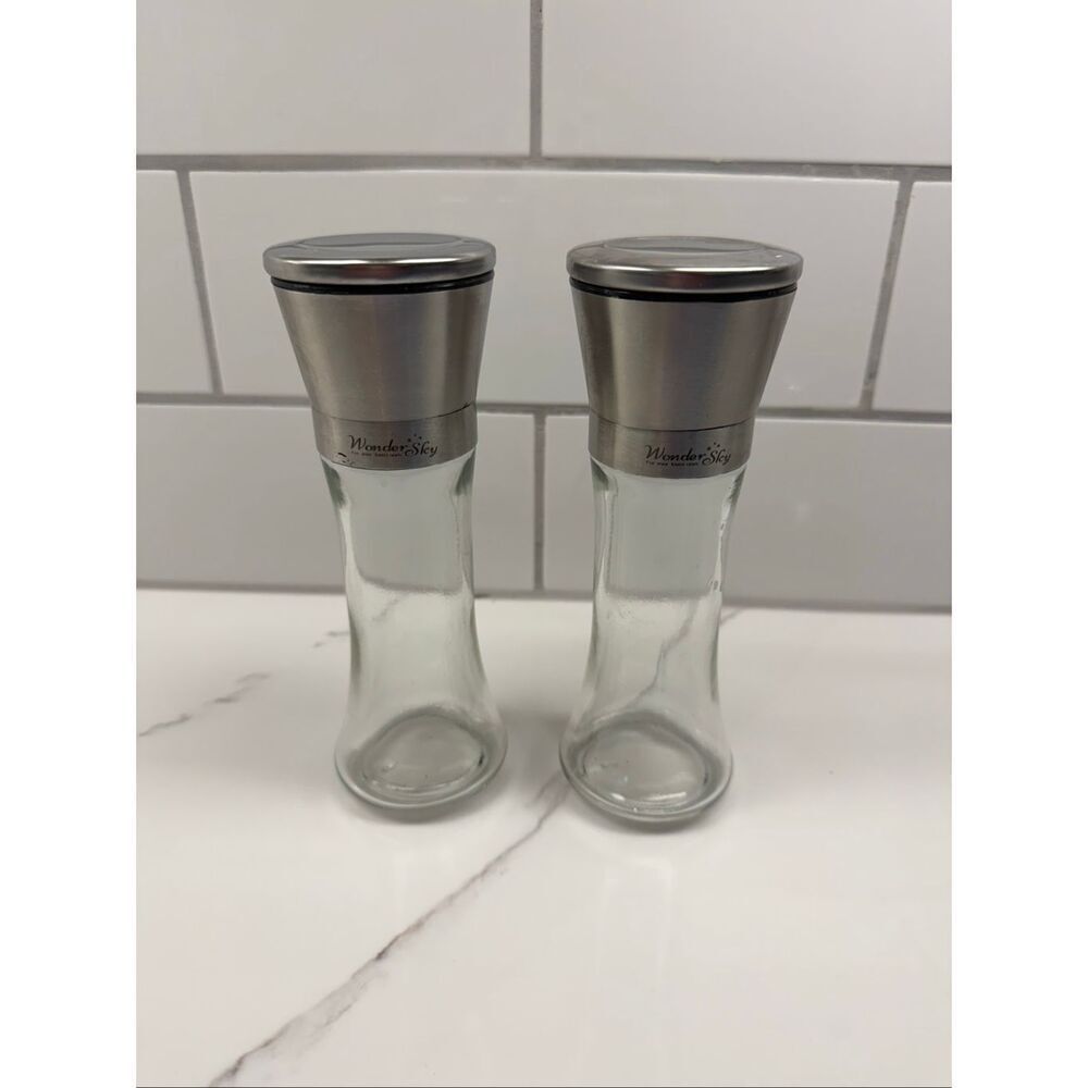 Wonder Sky Large Salt and Pepper Stainless Steel Grinder Set!